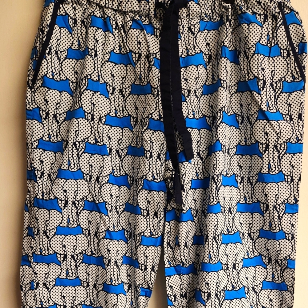 Crown n Ivy Pants Women's, Black, Blue n White, Size Medium